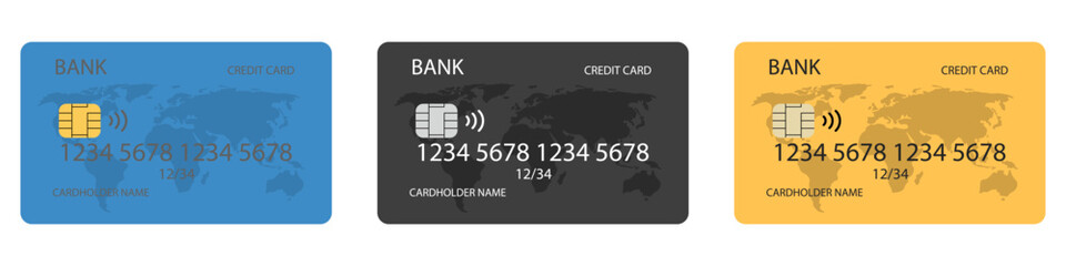 Credit card icon set. Credit card payment icon vector