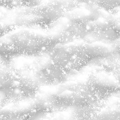 Obraz premium Seamless Winter Snowfall Pattern White Snowflakes on Grey Background