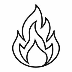 Fire Outline Coloring Book Page Line Art Drawing

