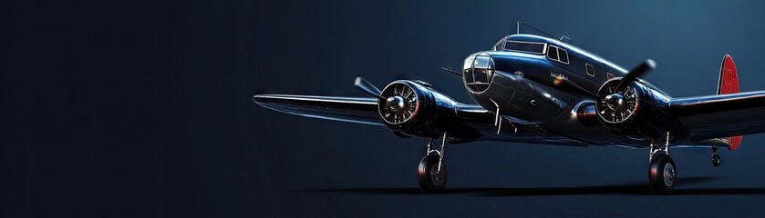 Naklejka premium Vintage Airplane in Flight (1)