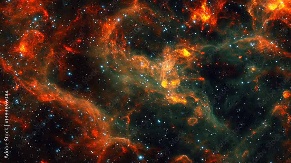 Poster nebula and galaxies abstract cosmos background in outer space