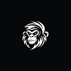 Obraz premium Modern Monkey Head Logo