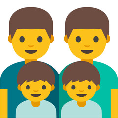 Two Dads with Children
