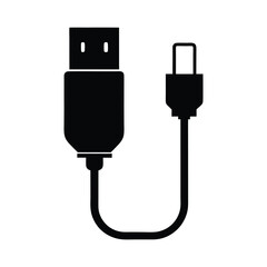 Silhouette of a USB Cable.