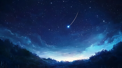 Fototapeta premium Night starry sky with watercolor strokes and swashes, modern astronomy illustration