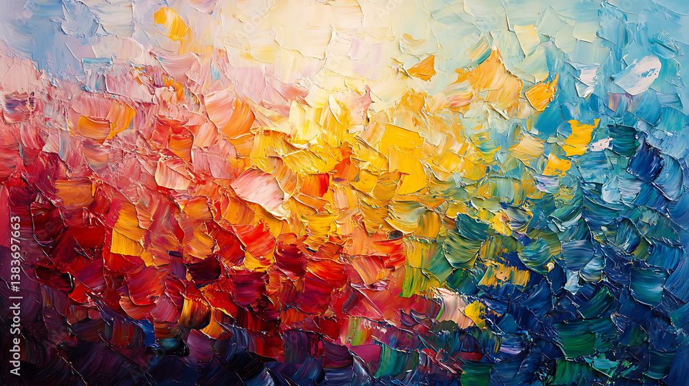 Aufkleber oil painting abstract texture background with vibrant colors and dynamic strokes