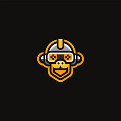 Monkey Games Logo Playful Primate Sports Mascot