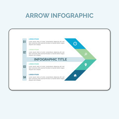 Arrow Business infographic 4 steps