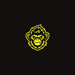 Monkey Head Logo Expressive Primate Portrait Mascot