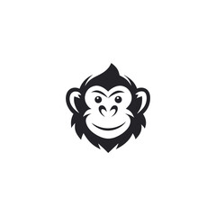 Obraz premium Monkey Head Logo Expressive Primate Portrait Mascot