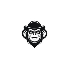 Monkey Hat Logo Playful Primate Headwear Mascot