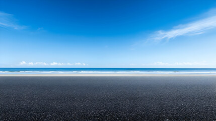 Empty Pebble Beach With Calm Ocean Under Clear Sky