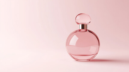 Pink blank perfume glass bottle mockup design, cosmetic product image