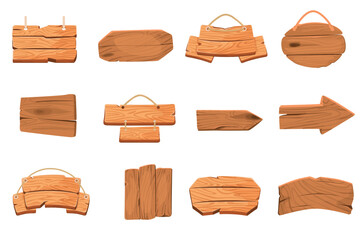 A set of wooden boards and frames in vector format, ideal for restaurant menus, signboards, and vintage-style designs.	