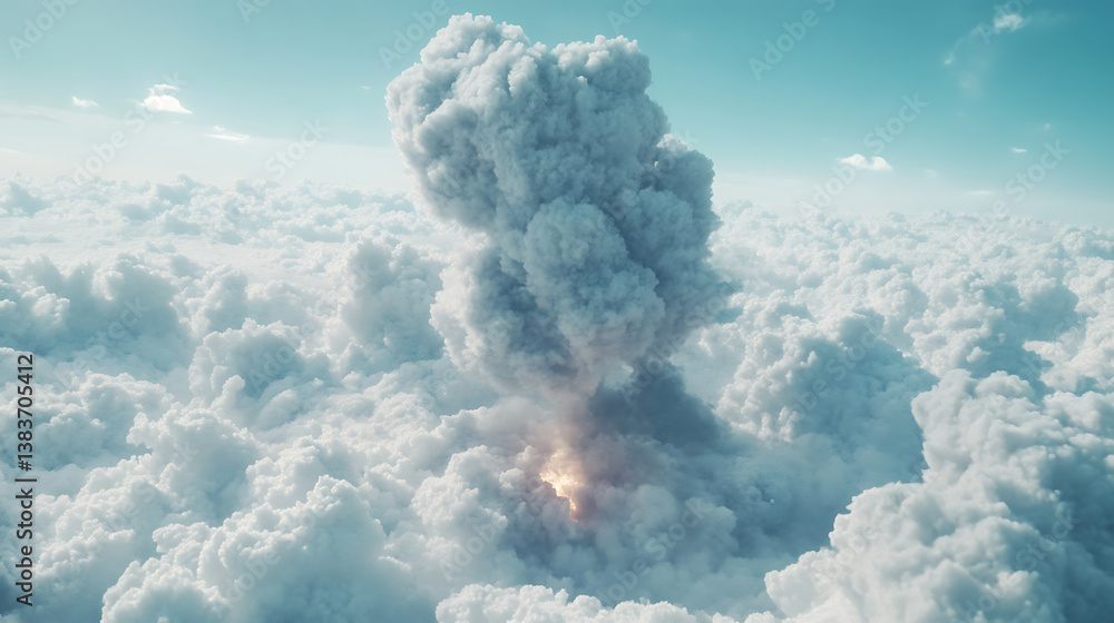 Poster realistic explosive clouds and smoke element for the game interface design, nuclear cloud, explosion