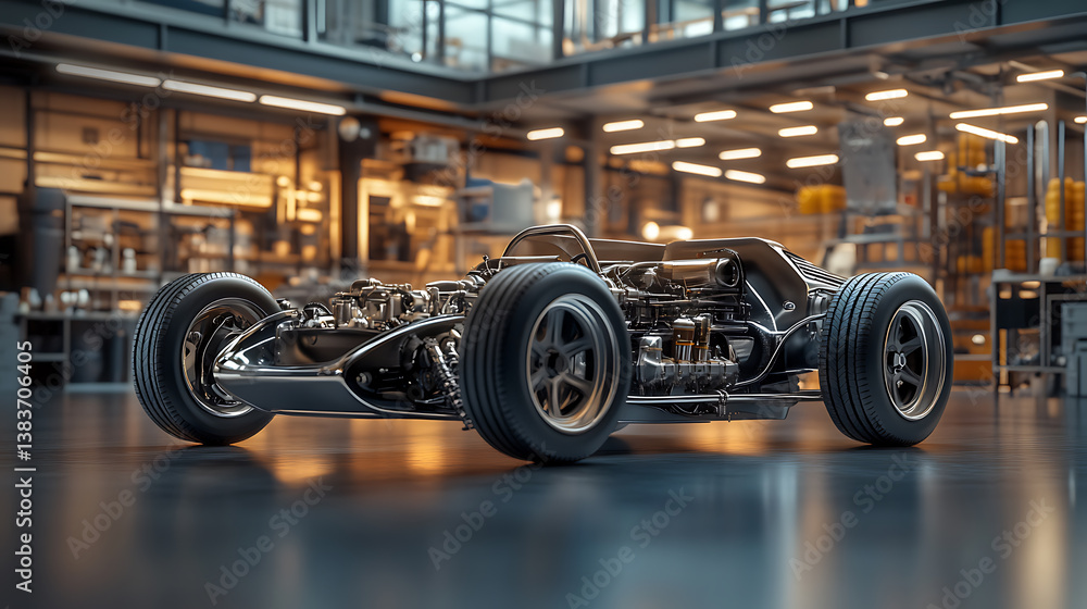 Aufkleber Representation of a car development using a 3d render