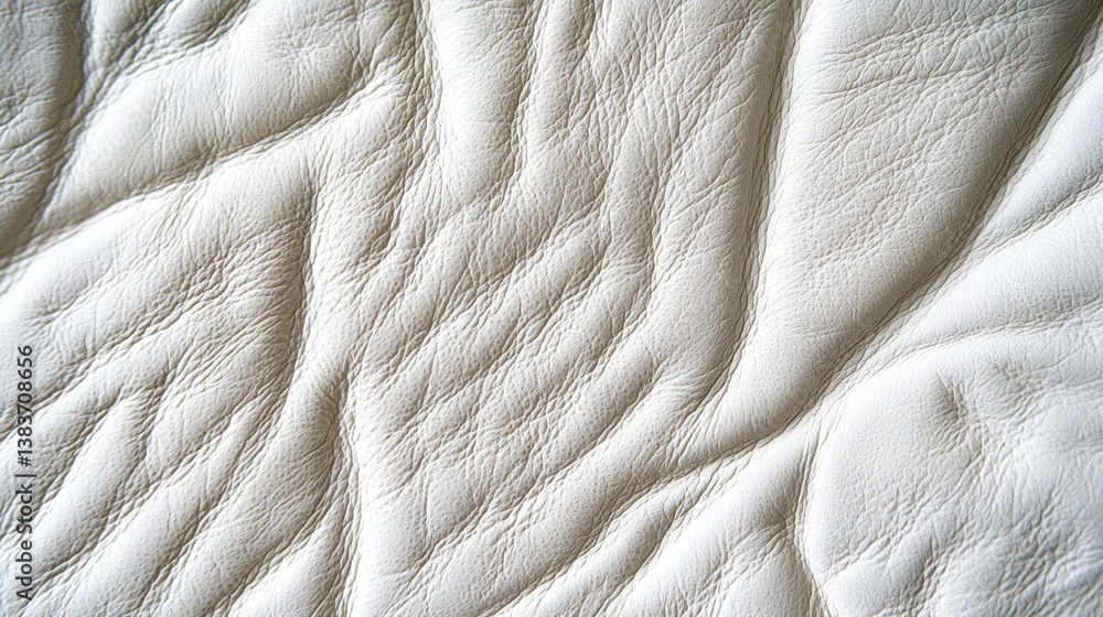Poster this captivating white leather surface showcases an array of delicate folds and textures, exuding el