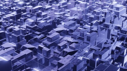 3d render, sci-fi background from cubes