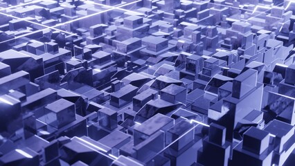 Obraz premium 3d render, sci-fi background from cubes