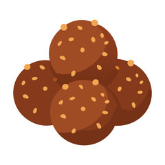 A cluster of chocolate truffles with crumbs vector illustration