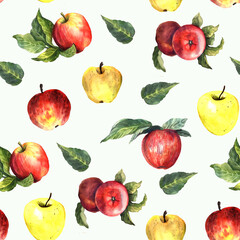 Watercolor apples  pattern