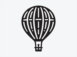 Obraz premium Hot Air Balloon Silhouette Floating in the Sky with Vintage Adventure and Travel-Inspired Design
