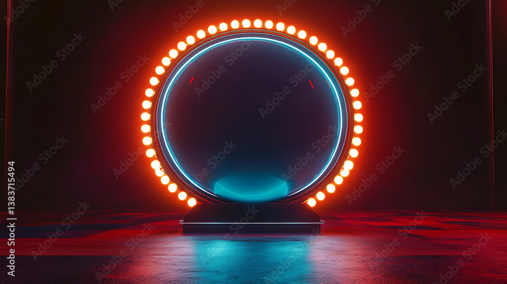 Poster spherical marquee with lighted frame