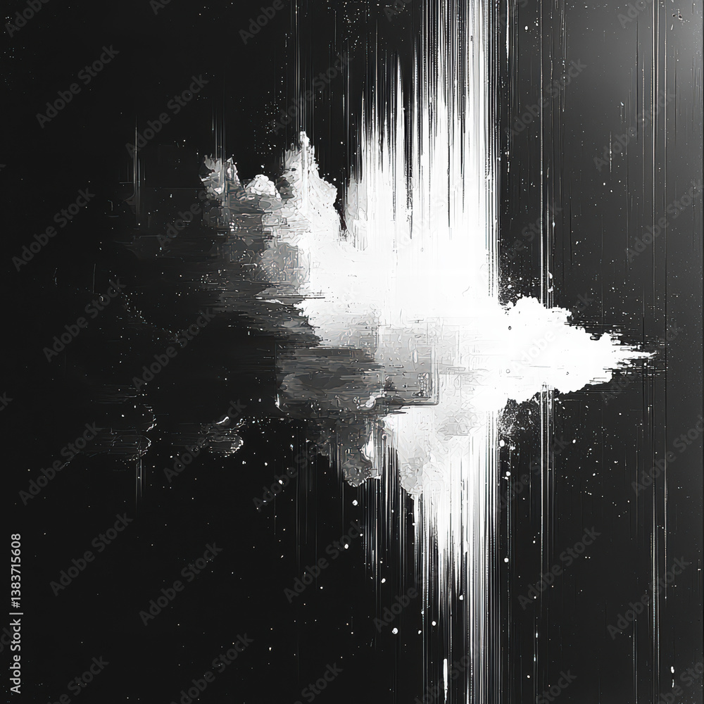 Poster abstract digital art: a captivating abstract composition, blending dark and light elements to create