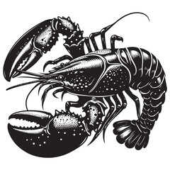 Seafood lobster vector silhouette