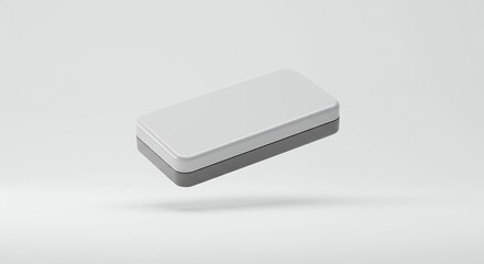 Elegant minimal presentation featuring a floating two-tone box on clean white background