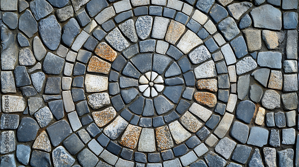 Poster stepping stone pattern on the brick is gray