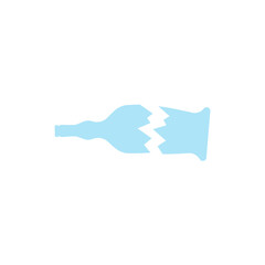 Broken bottle glass vector icon 