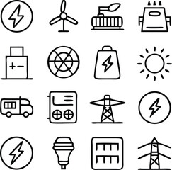 Energy Icons Vector Art