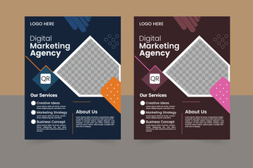 A bundle  template of different color a4 flyer template, corporate business flyer template design set, flyer in A4 with colorful business proposal, promotion, advertise.