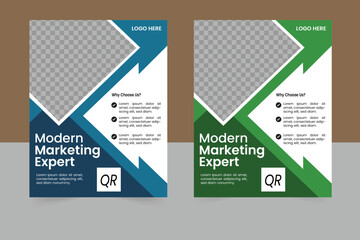 A bundle  template of different color a4 flyer template, corporate business flyer template design set, flyer in A4 with colorful business proposal, promotion, advertise.