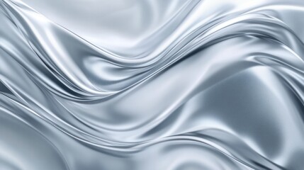 Obraz premium Elegant Silver Silk Fabric Flowing Abstractly for Background or Design Element