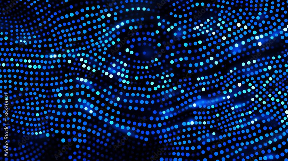 Poster technology based background with blue dots