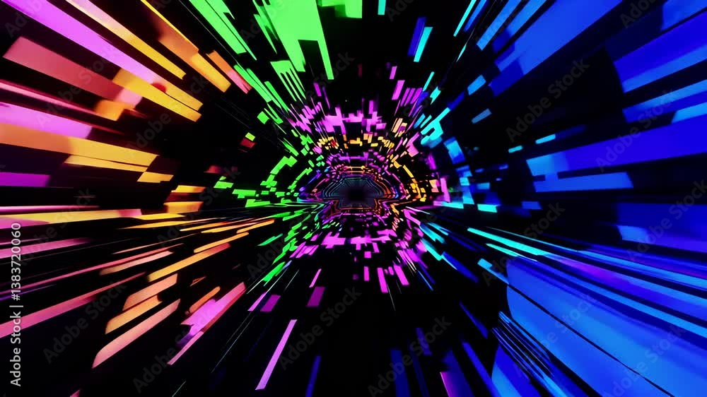 Poster abstract digital background with vibrant colorful lines in motion effect