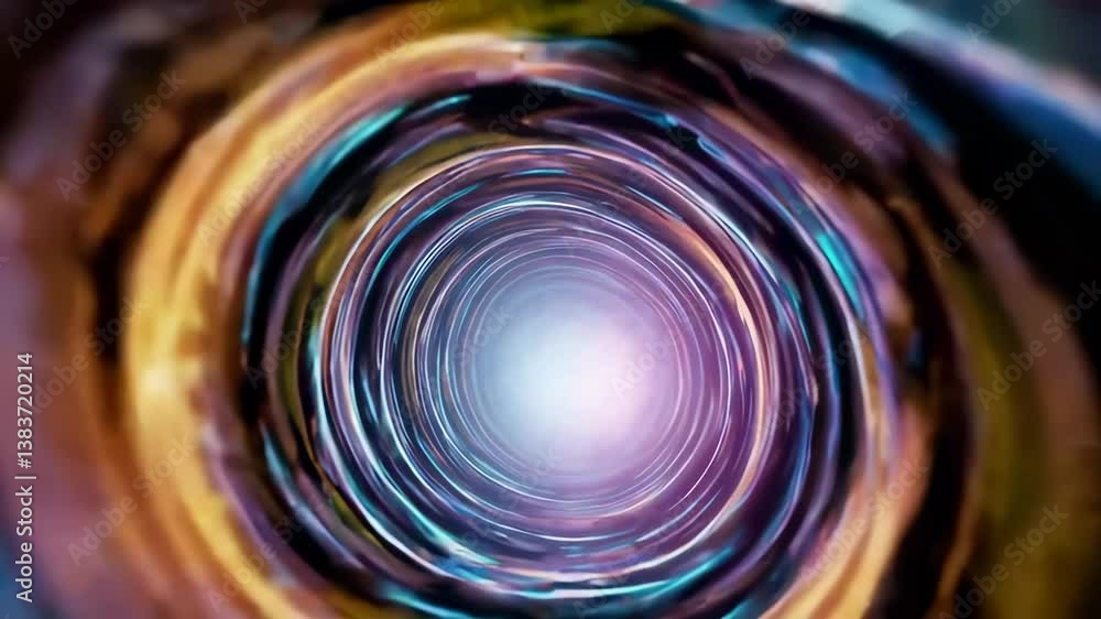 Poster abstract swirling vortex of colorful light in cosmic space illumination effect