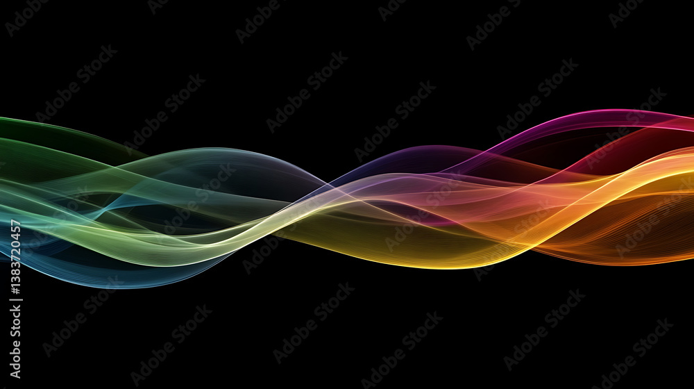 Poster the abstract lines of colored waves