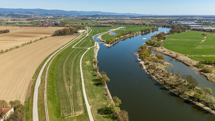 Fototapeta premium Drohnenaufnahmen an der niederbayerischen Donau