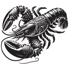 Seafood lobster vector silhouette