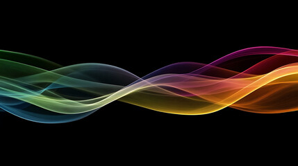 The abstract lines of colored waves