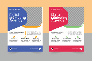 A bundle  template of different color a4 flyer template, corporate business flyer template design set, flyer in A4 with colorful business proposal, promotion, advertise.