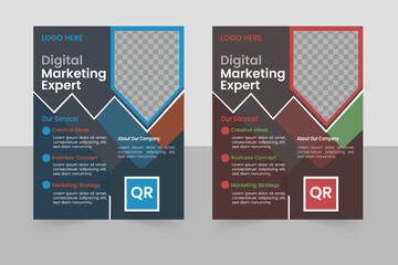 A bundle   template of different color a4 flyer template, corporate business flyer template design set, flyer in A4 with colorful business proposal, promotion, advertise.