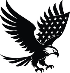 Flying Eagle Silhouette Vector & Icon, Eagle Vector SVG File