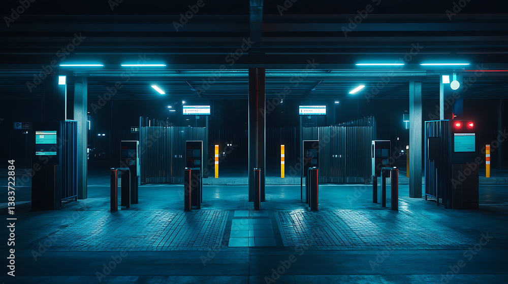 Poster the smart parking lot entrance pass automation system, automatic number recognition, digital surveil