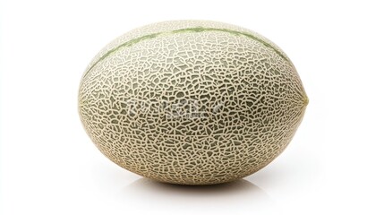 Close-up of Whole Cantaloupe Melon on White Background for Recipes