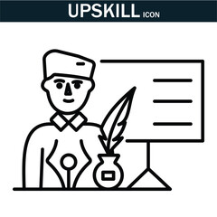 Upskill icon . Linear icon collection. Editable stroke. Vector illustration. EPS 10.