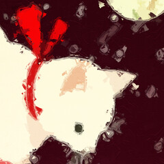 Various oil paintings, flowers, Paisley, cats, dogs, chrysanthemums, birds, and beauty